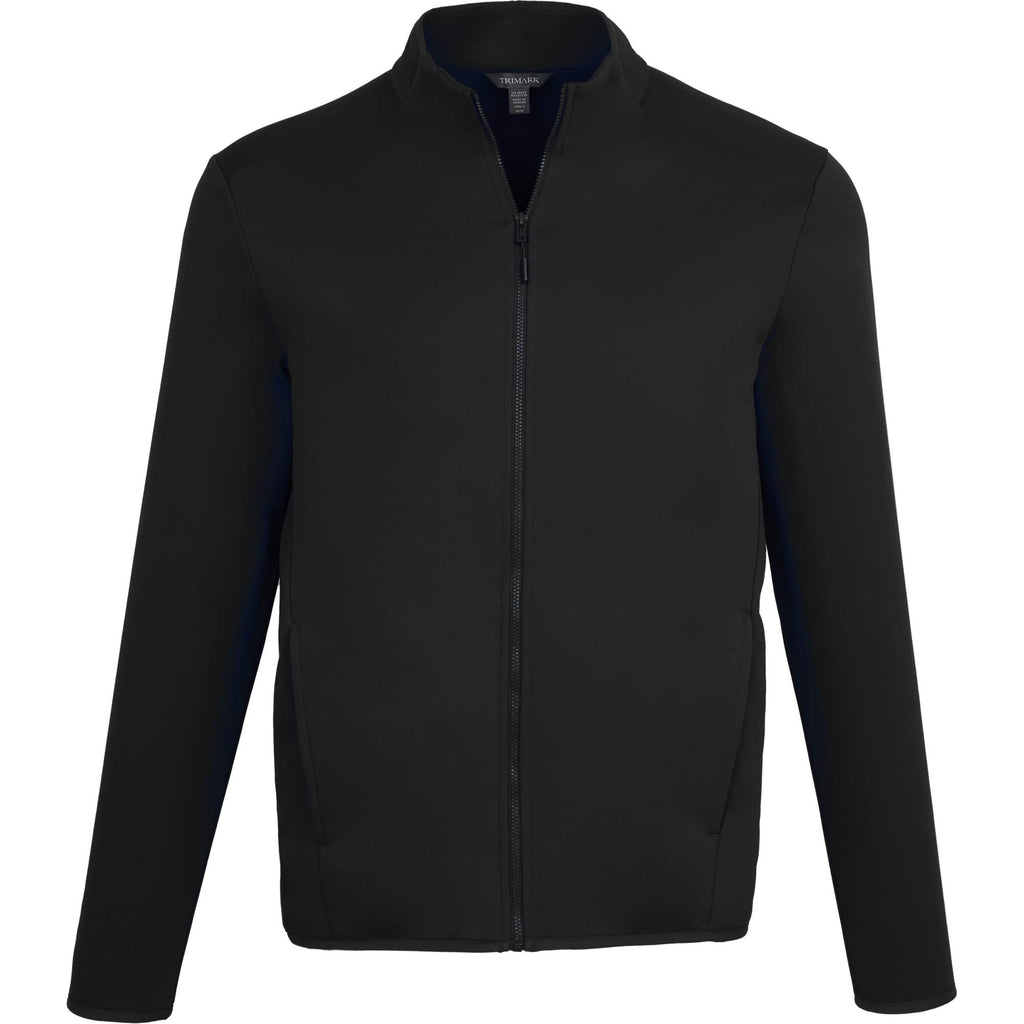 Telica Brushed Back Recycled Fleece Jacket for Men Debossing - Black - Front