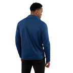 Telica Brushed Back Recycled Fleece Jacket for Men Debossing - River Blue - Back On Model