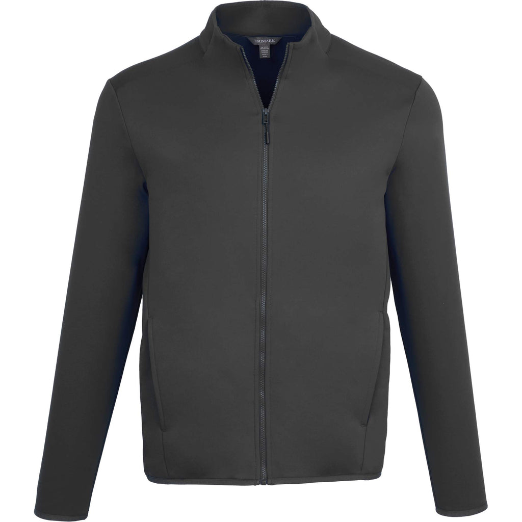 Telica Brushed Back Recycled Fleece Jacket for Men Embroidery - Grey Smoke - Front