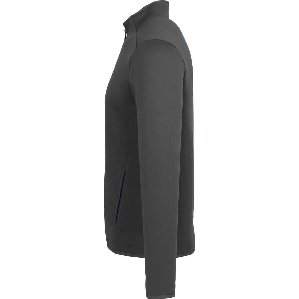 Telica Brushed Back Recycled Fleece Jacket for Men Transfer - Grey Smoke - Left Side