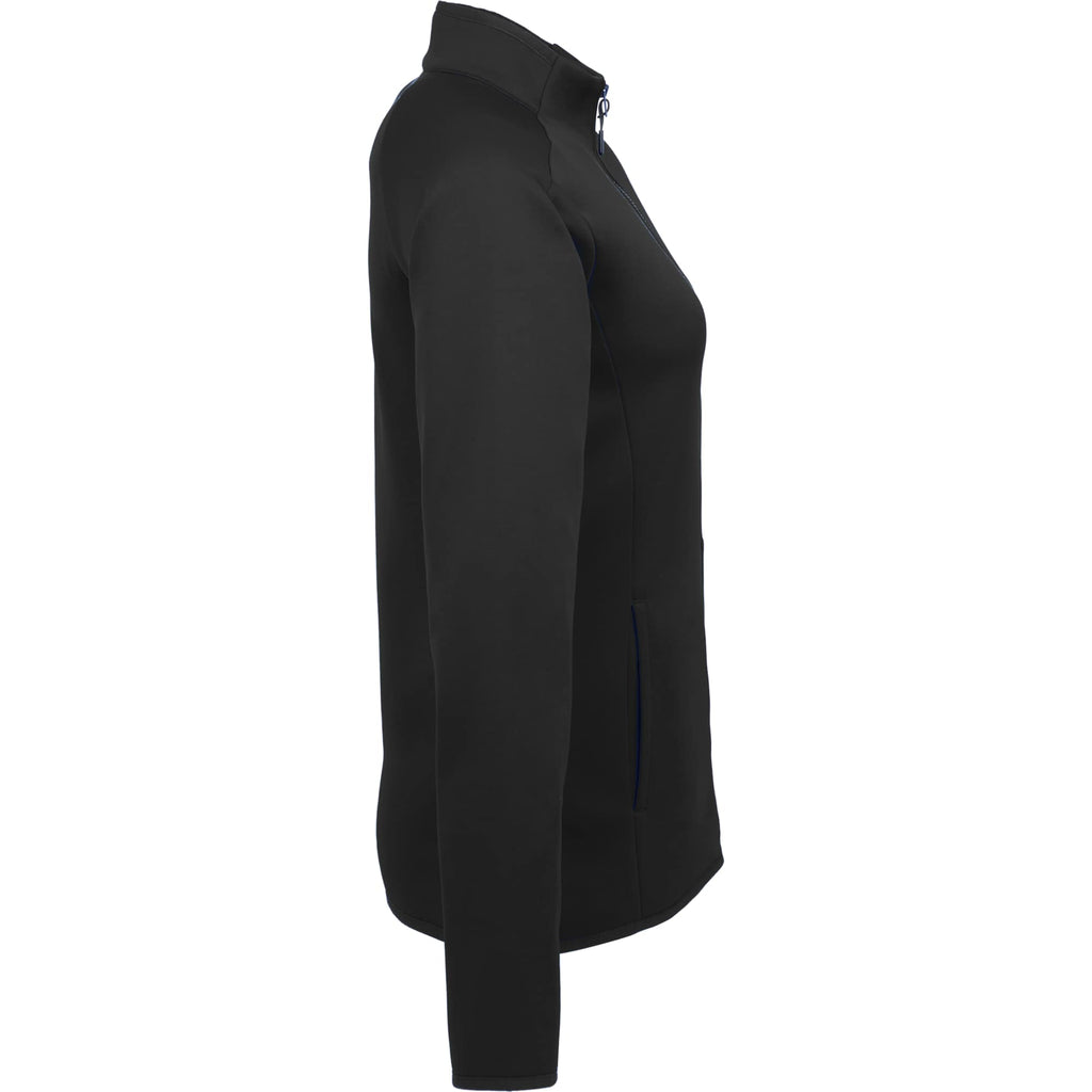 Telica Brushed Back Recycled Fleece Jacket for Women Debossing - Black - Right Side