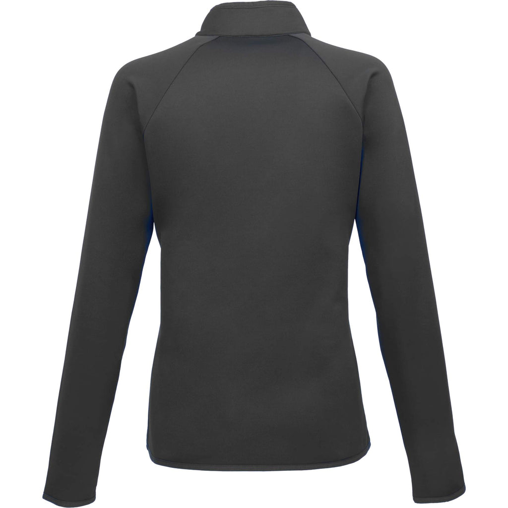 Telica Brushed Back Recycled Fleece Jacket for Women Debossing - Grey Smoke - Back