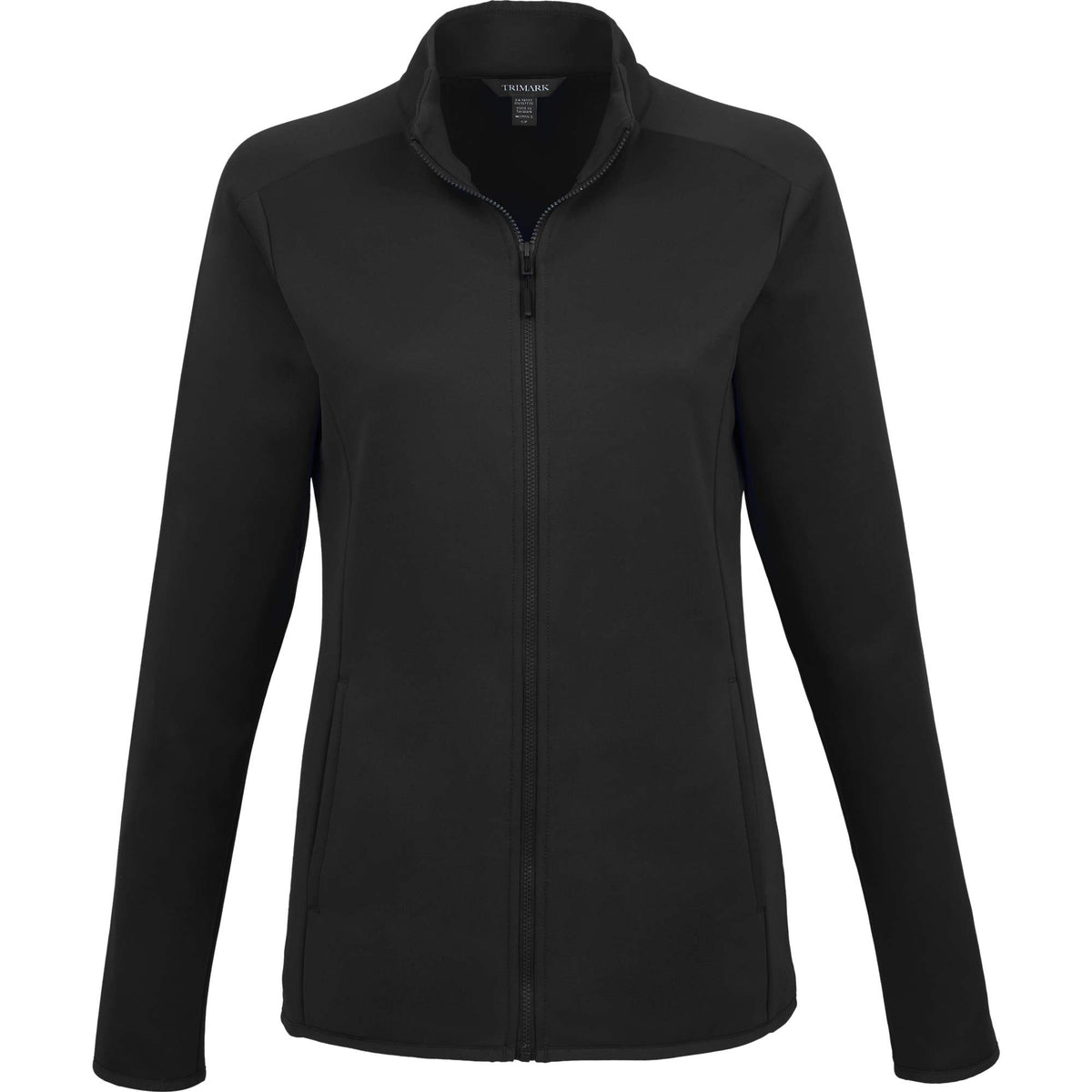 Telica Brushed Back Recycled Fleece Jacket for Women Embroidery - Black - Front