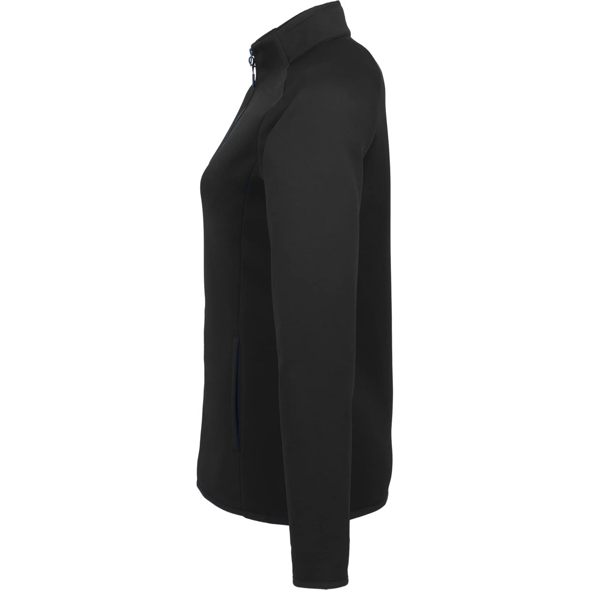 Telica Brushed Back Recycled Fleece Jacket for Women Embroidery - Black - Left Side