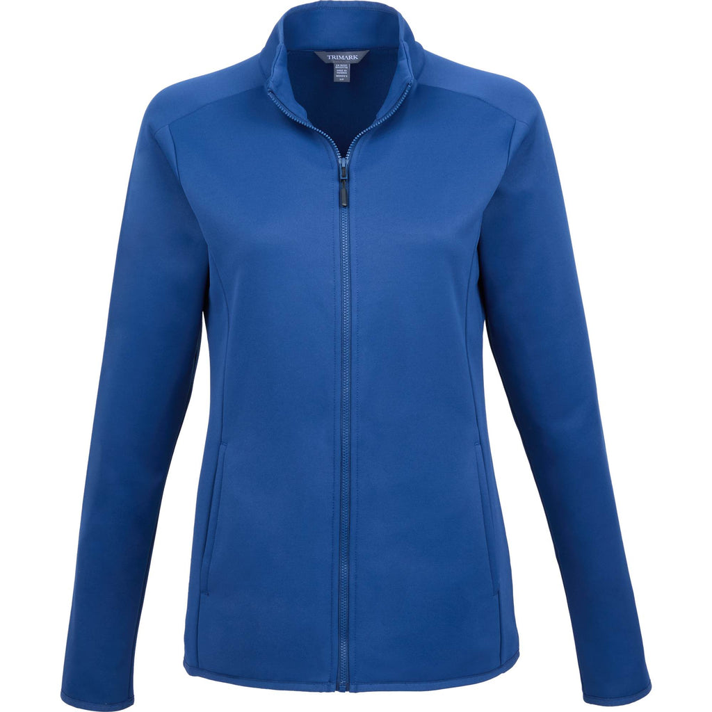 Telica Brushed Back Recycled Fleece Jacket for Women Laser Engraving - River Blue - Front