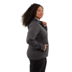 Telica Brushed Back Recycled Fleece Jacket for Women Transfer - Grey Smoke - Right Side On Model