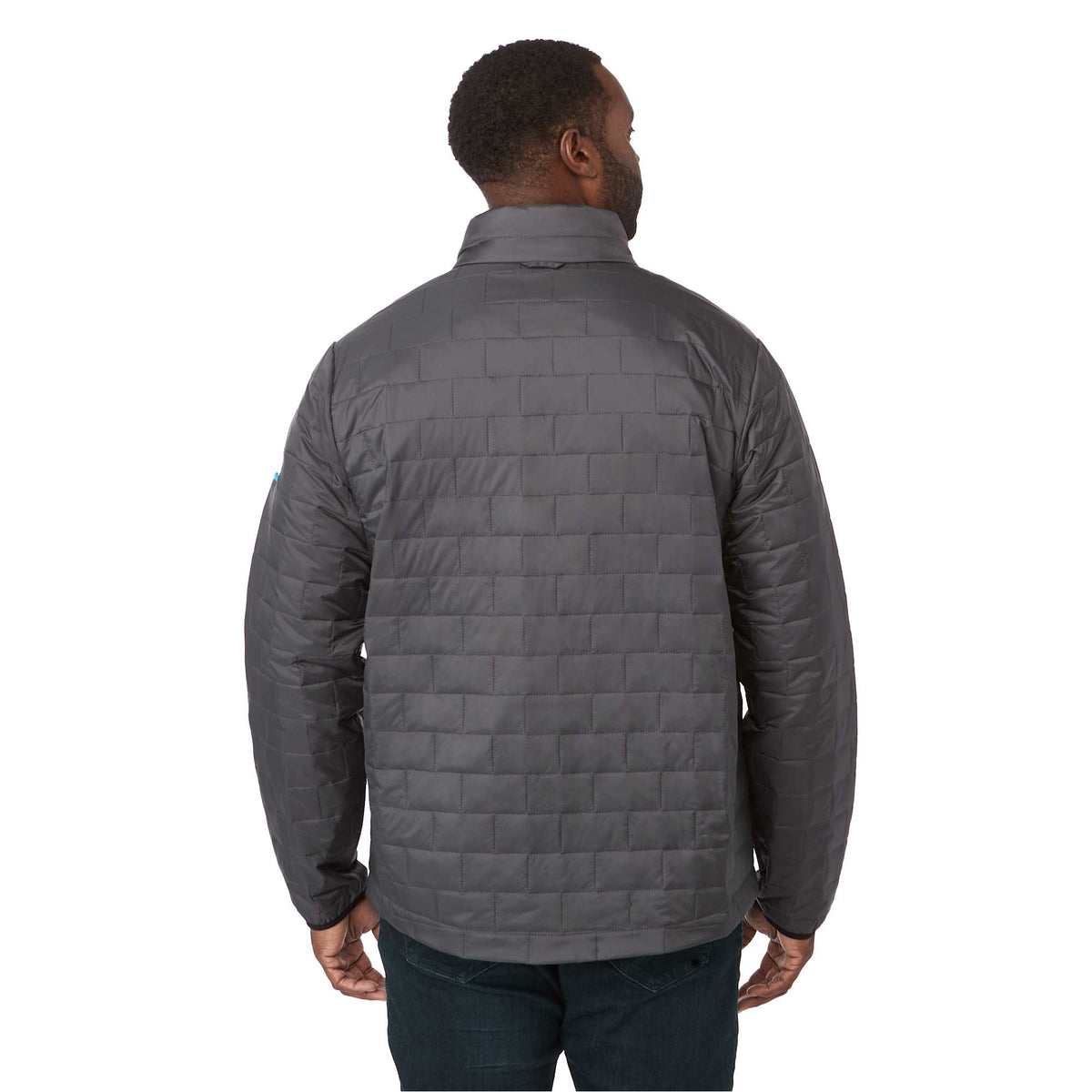 Telluride Packable Puffer Jacket for Men Embroidery - Grey Storm - On Model Back