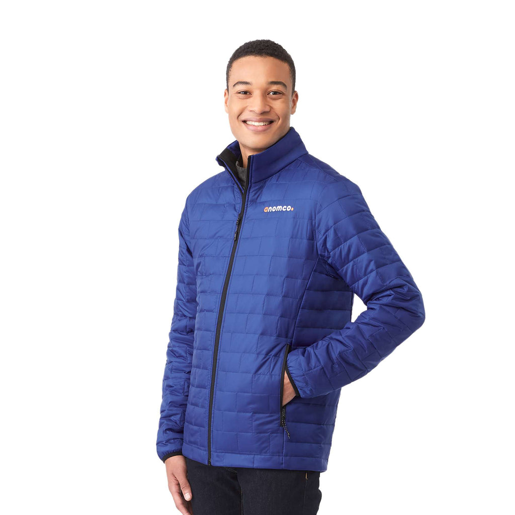 Telluride Packable Puffer Jacket for Men Embroidery - New Royal - Right Angle On Model