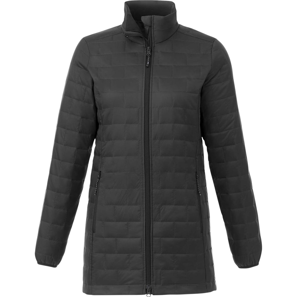 Telluride Packable Puffer Jacket for Women Embroidery - Grey Storm - Front Qlxkge