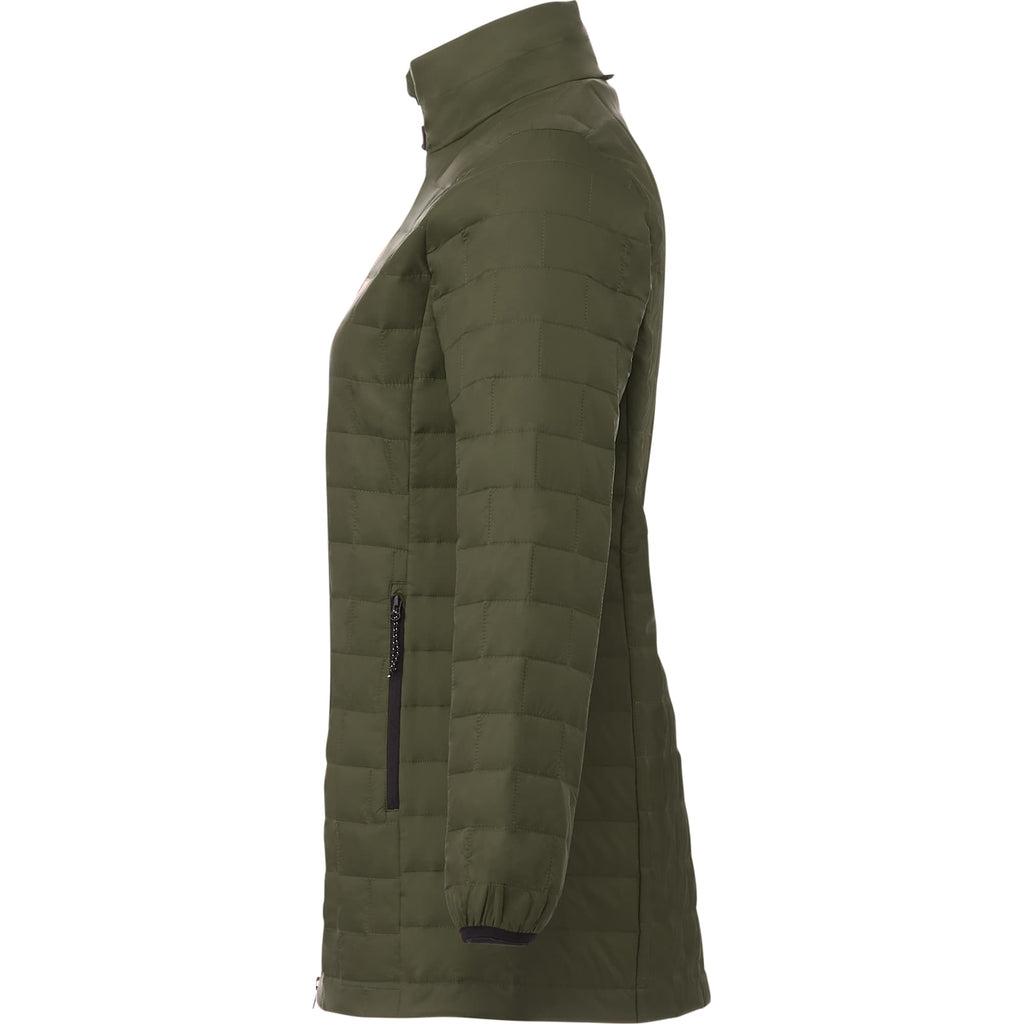 Telluride Packable Puffer Jacket for Women Embroidery - Loden - Left Side Bajcgc