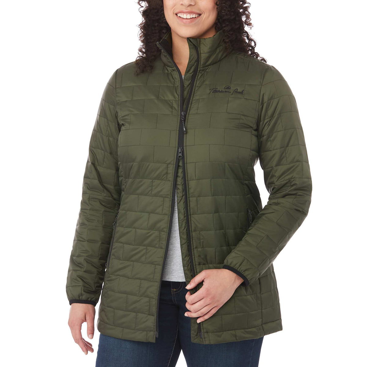 Telluride Packable Puffer Jacket for Women Embroidery - Loden - On Model Detail 2