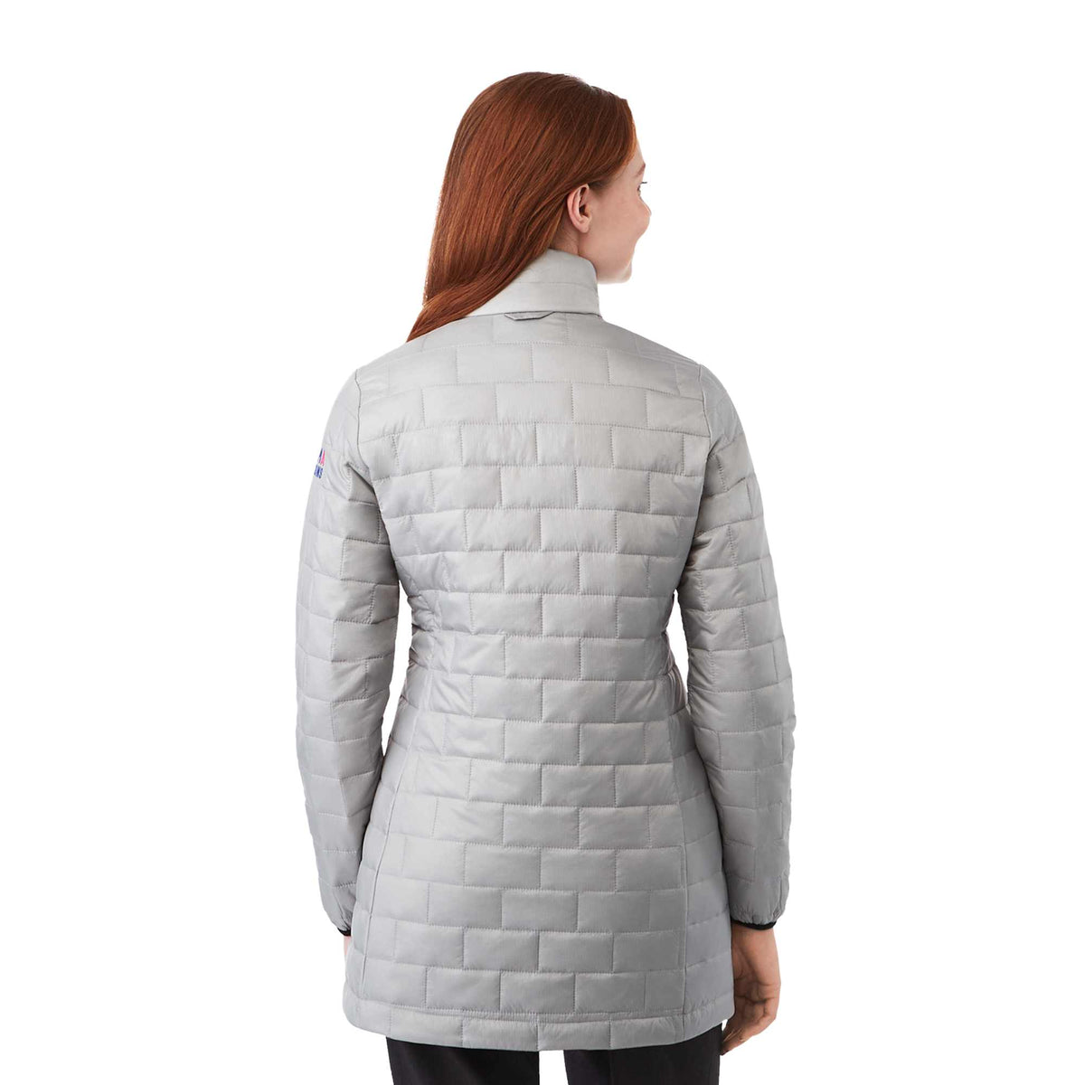Telluride Packable Puffer Jacket for Women Embroidery - Silver - Back On Model Bbvzzi