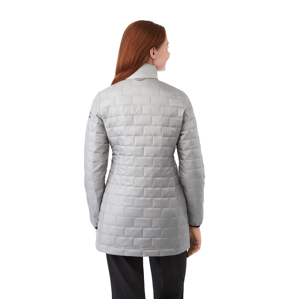 Telluride Packable Puffer Jacket for Women Embroidery - Silver - Back On Model Kbgpon