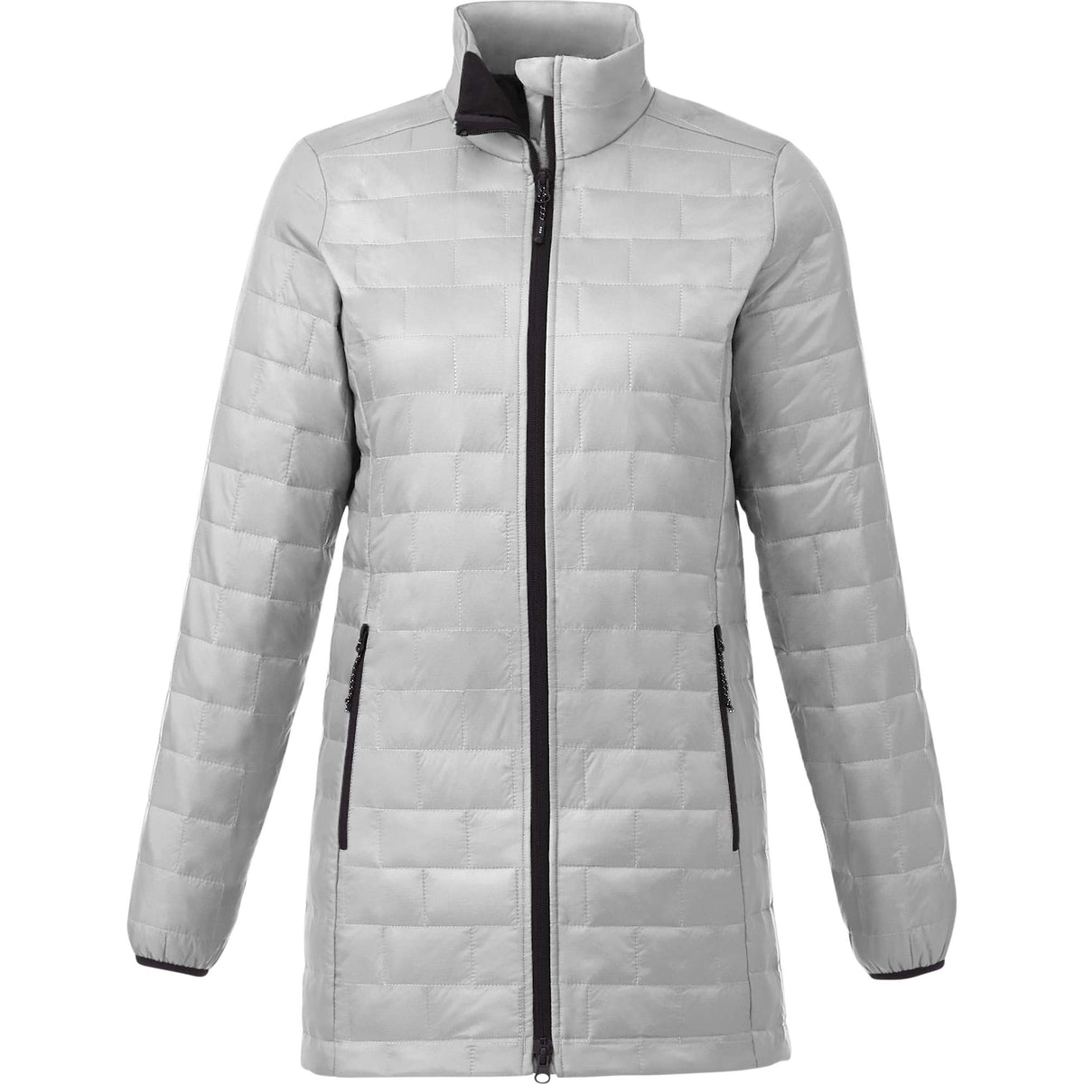 Telluride Packable Puffer Jacket for Women Embroidery - Silver - Front Lkzzai