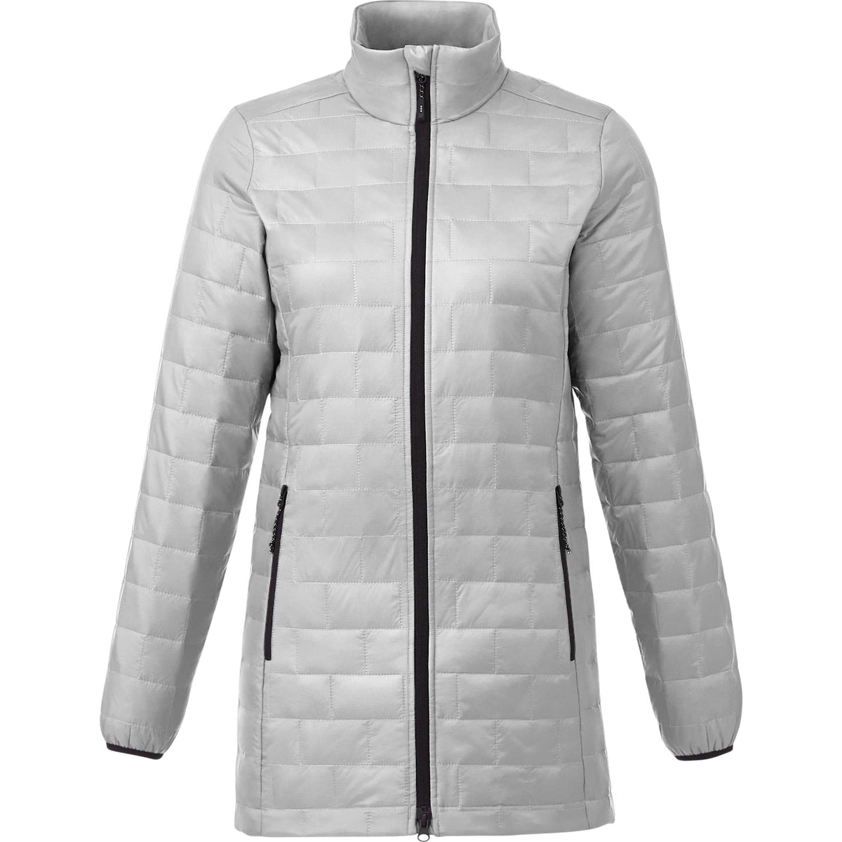 Telluride Packable Puffer Jacket for Women Embroidery - Silver - Front Ufietw
