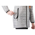 Telluride Packable Puffer Jacket for Women Embroidery - Silver - Left Angle On Model