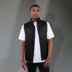 Telluride Packable Puffer Vest for Men Embroidery - Black - Front On Model