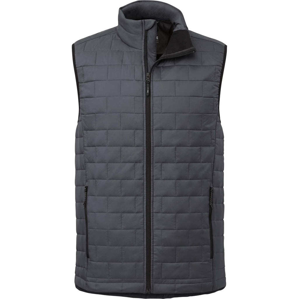 Telluride Packable Puffer Vest for Men Embroidery - Grey Storm - Front