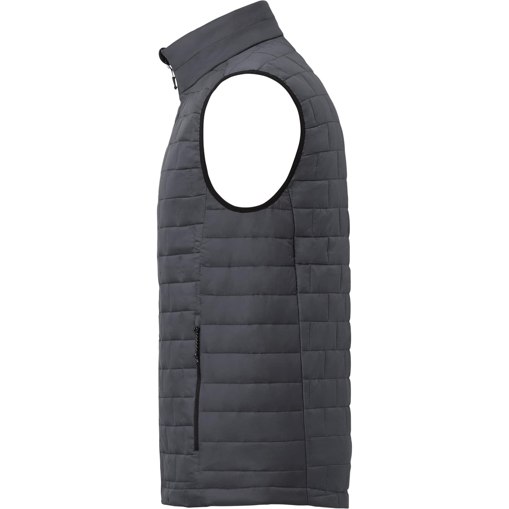 Telluride Packable Puffer Vest for Men Embroidery - Grey Storm - Left Side