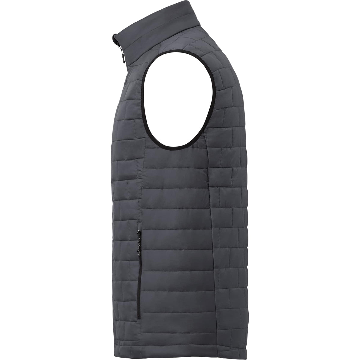 Telluride Packable Puffer Vest for Men Embroidery - Grey Storm - Left Side