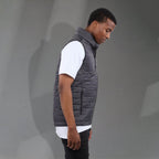 Telluride Packable Puffer Vest for Men Embroidery - Grey Storm - Right Side On Model