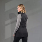 Telluride Packable Puffer Vest for Women Embroidery - Black - Back On Model