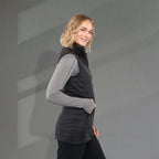 Telluride Packable Puffer Vest for Women Embroidery - Black - Right Side On Model
