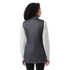 Telluride Packable Puffer Vest for Women Embroidery - Grey Storm - Back On Model
