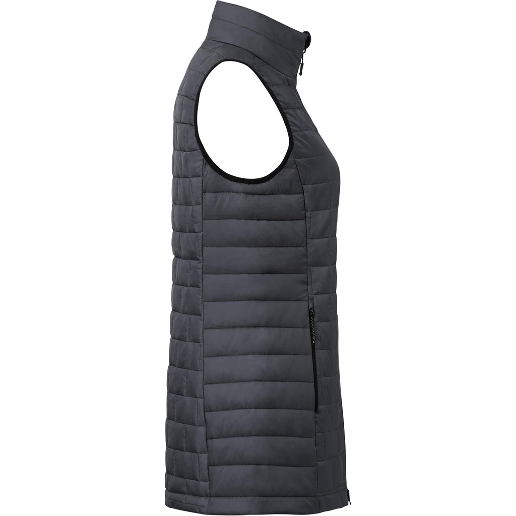 Telluride Packable Puffer Vest for Women Embroidery - Grey Storm - Right Side