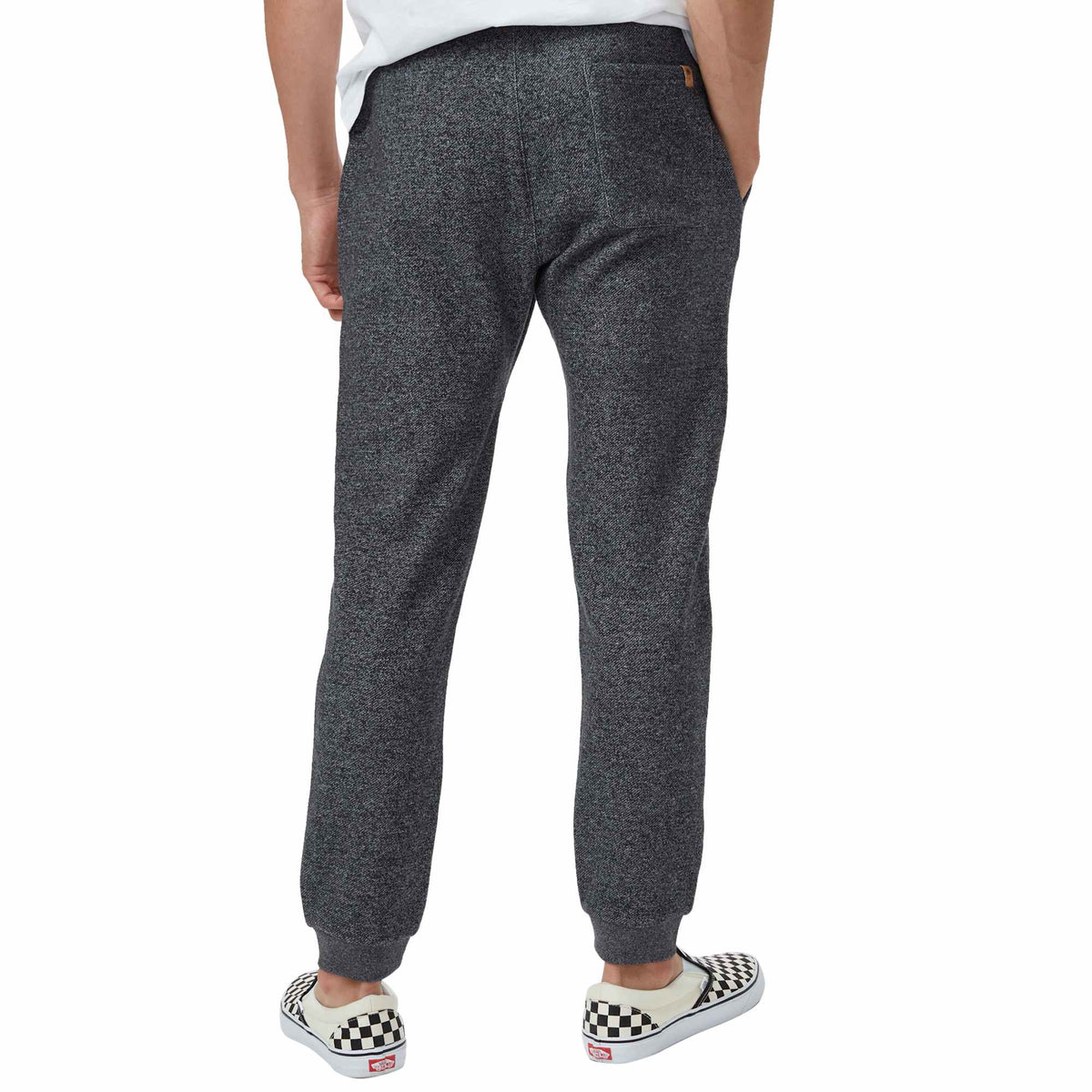 Tentree Atlas Sweatpants for Men Transfer - ten Meteorite Black Space Dye - On Model Back