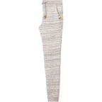 Tentree Bamone Sweatpants for Women Embroidery - ten Hi Rise Grey Space Dye - Left Side