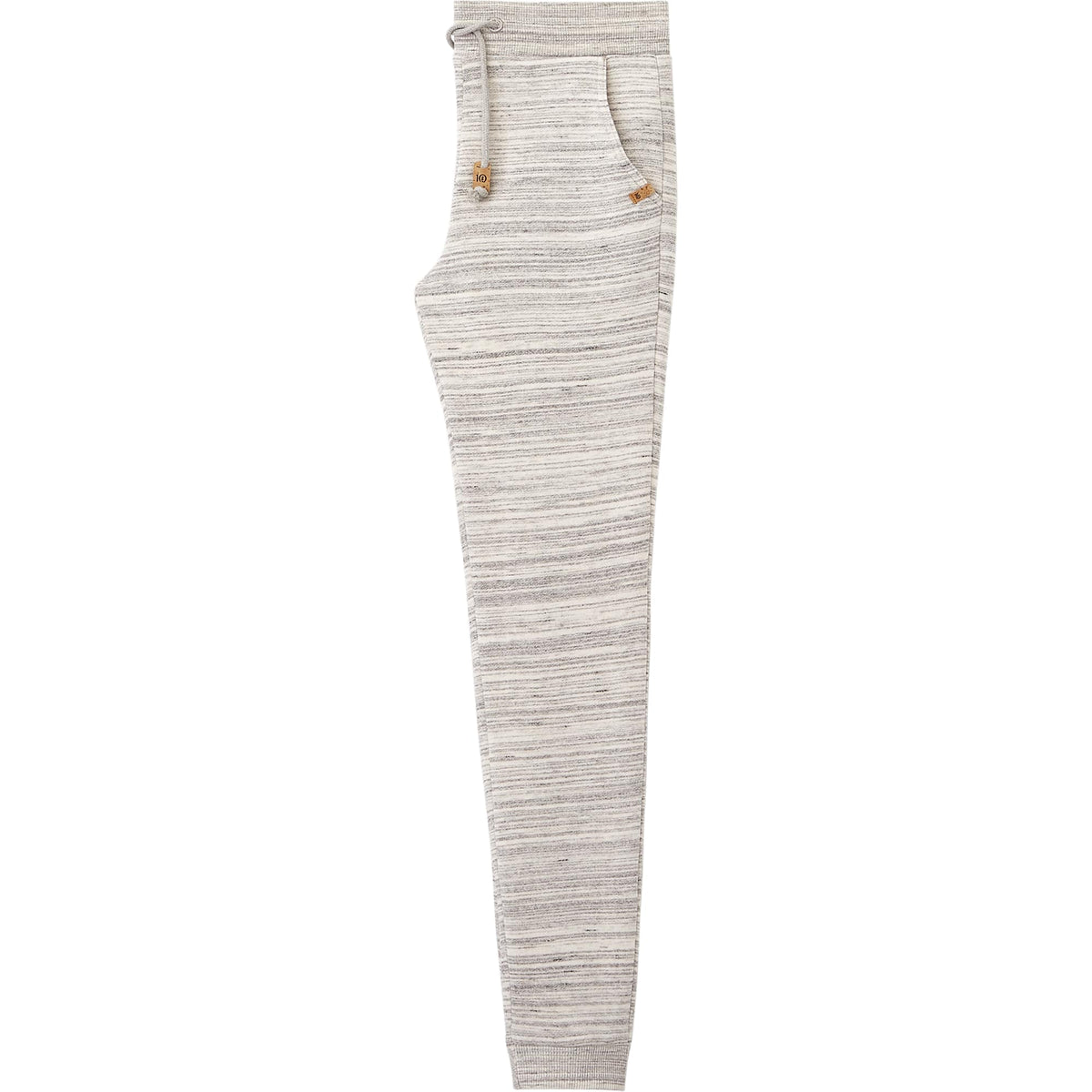 Tentree Bamone Sweatpants for Women Embroidery - ten Hi Rise Grey Space Dye - Left Side