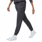 Tentree Bamone Sweatpants for Women Embroidery - ten Meteorite Black Space Dye - On Model Right Angle