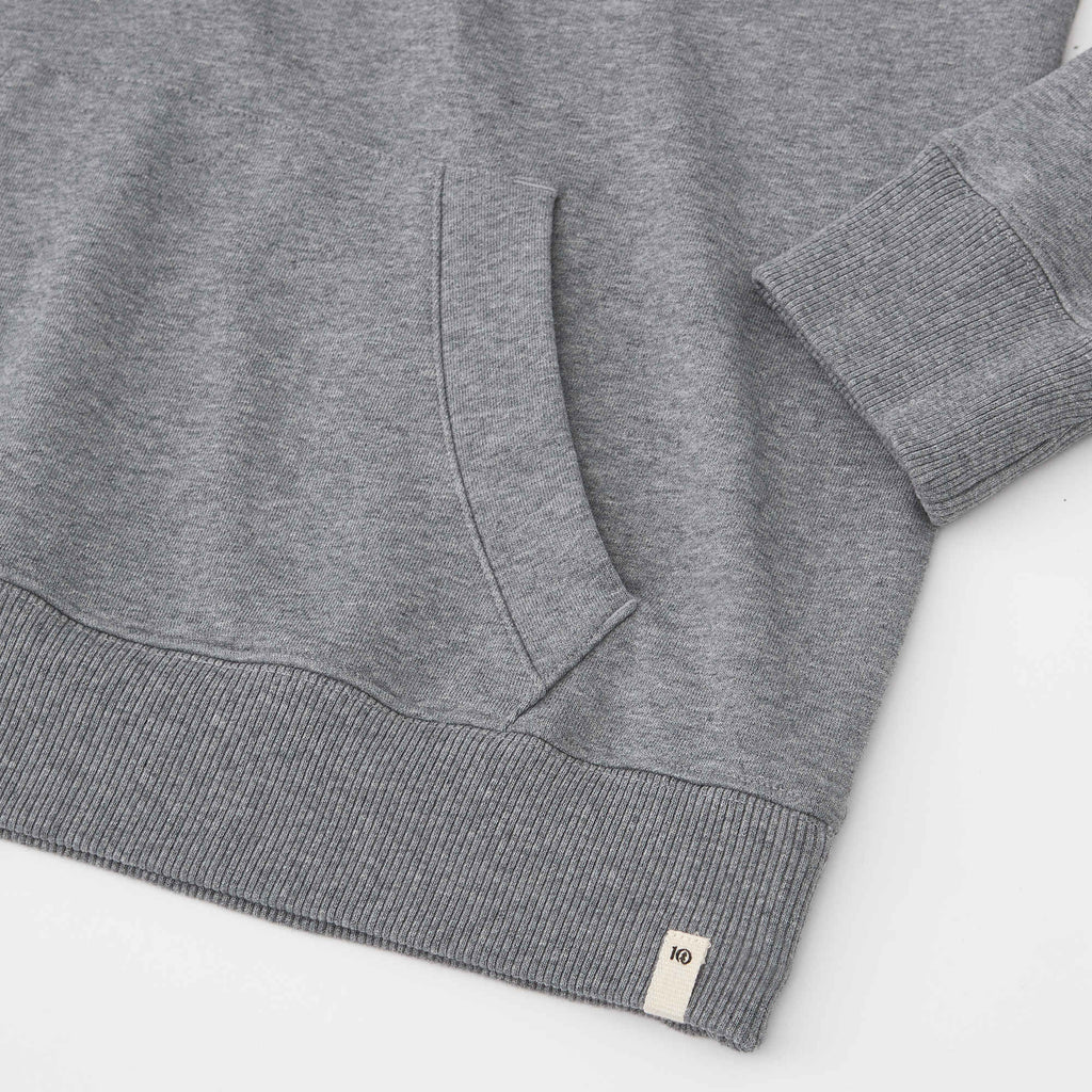 Tentree Banshee Organic Cotton Cowl Hoodie for Women Transfer - ten Heather Grey - Detail Cuff Hem