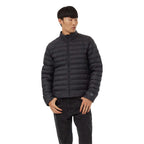 tentree Cloud Shell Packable Puffer Jacket for Men Transfer - ten Meteorite Black - Front On Model