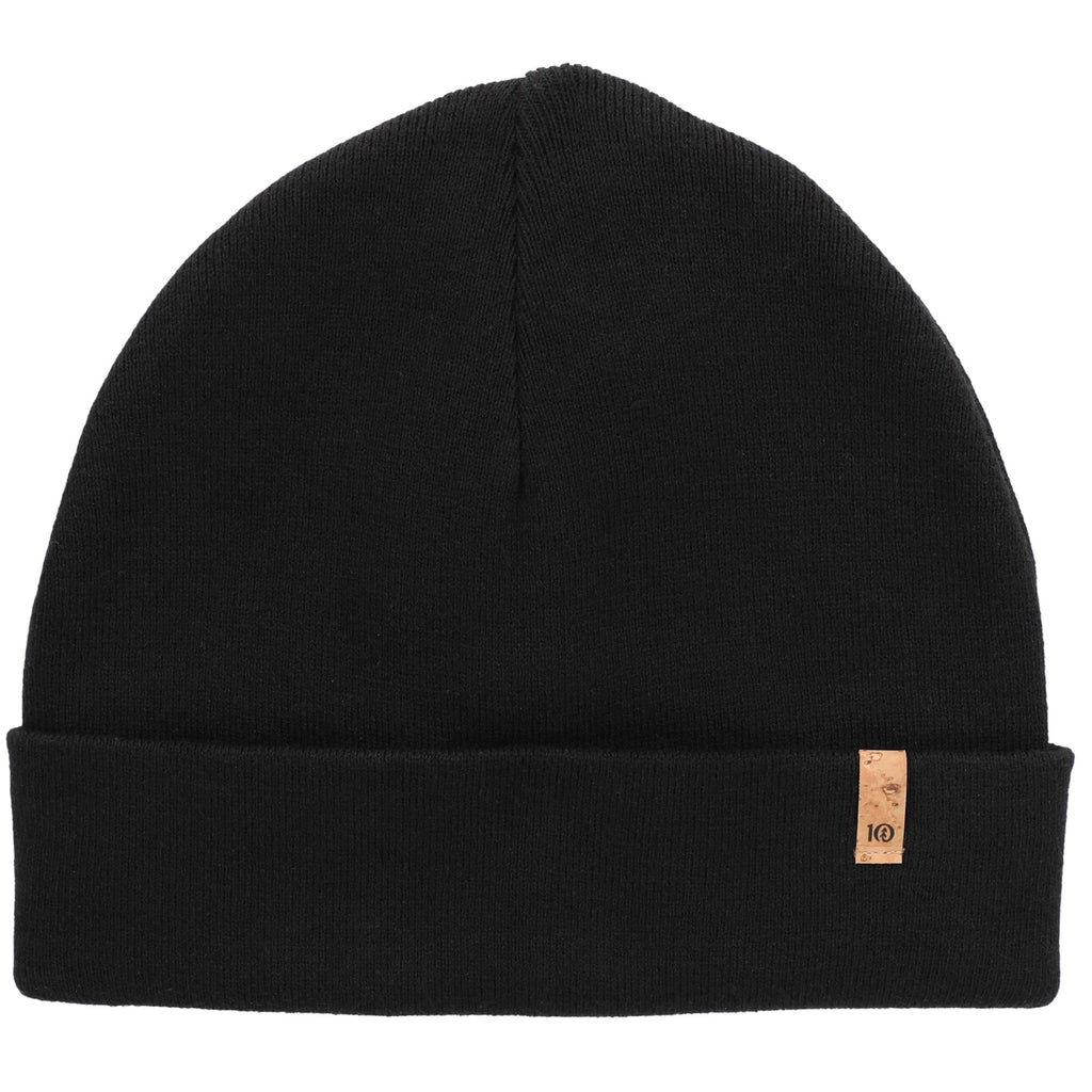 tentree Kurt Organic Cotton Beanie Embroidery - ten Meteorite Black - Front