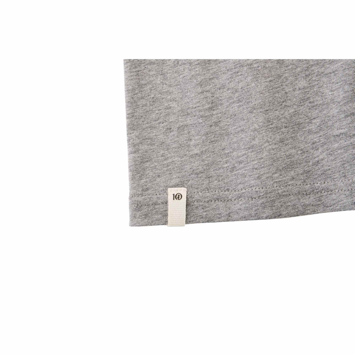 tentree Long Sleeve Tee in Fairtrade Organic Cotton for Men Transfer - ten Heather Grey - Detail