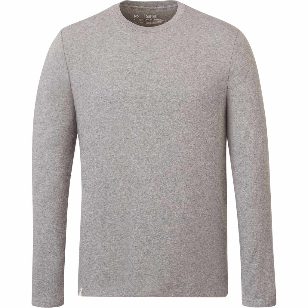 tentree Long Sleeve Tee in Fairtrade Organic Cotton for Men Transfer - ten Heather Grey - Front