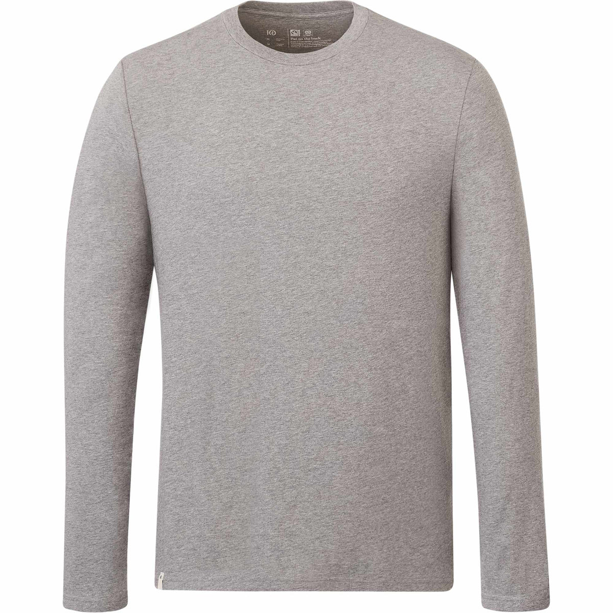 tentree Long Sleeve Tee in Fairtrade Organic Cotton for Men Transfer - ten Heather Grey - Front