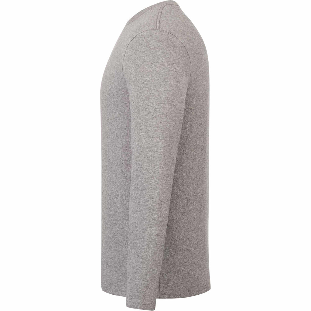tentree Long Sleeve Tee in Fairtrade Organic Cotton for Men Transfer - ten Heather Grey - Left Side
