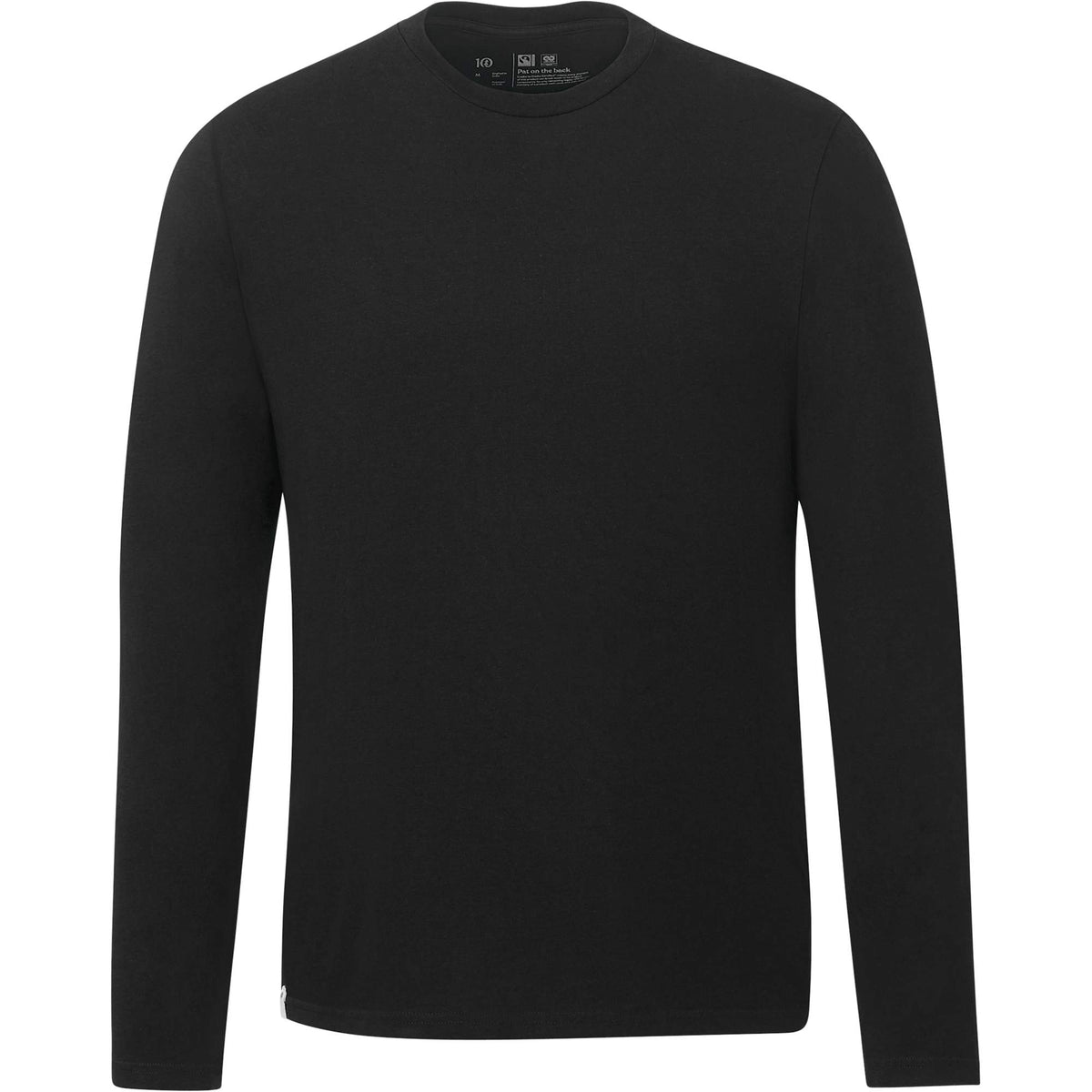 tentree Long Sleeve Tee in Fairtrade Organic Cotton for Men Transfer - ten Meteorite Black - Front