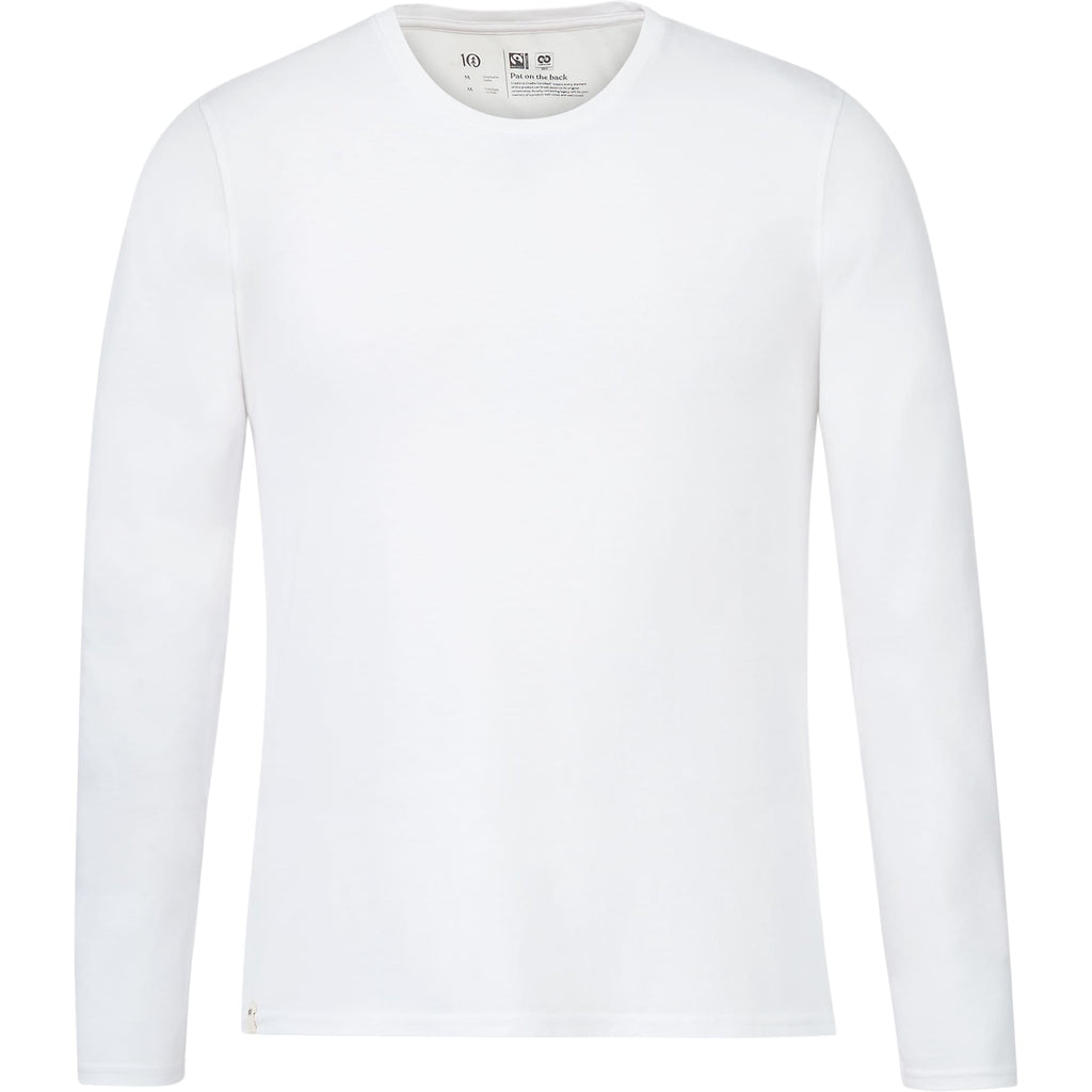 tentree Long Sleeve Tee in Fairtrade Organic Cotton for Men Transfer - ten White - Front