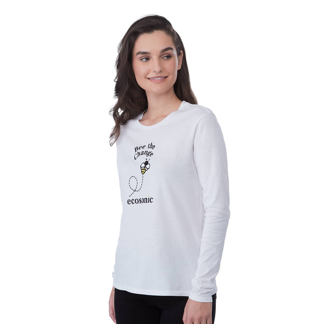 tentree Long Sleeve Tee in Fairtrade Organic Cotton for Women Embroidery