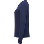 tentree Long Sleeve Tee in Fairtrade Organic Cotton for Women Transfer - ten Dress Blue - Left Side
