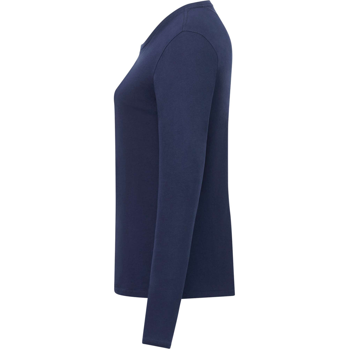 tentree Long Sleeve Tee in Fairtrade Organic Cotton for Women Transfer - ten Dress Blue - Left Side