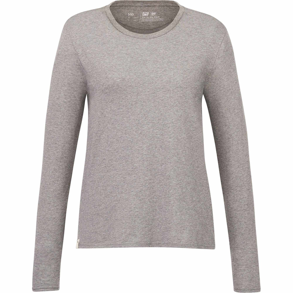tentree Long Sleeve Tee in Fairtrade Organic Cotton for Women Transfer - ten Heather Grey - Front