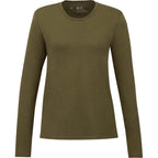 tentree Long Sleeve Tee in Fairtrade Organic Cotton for Women Transfer - ten Olive Night Green - Front