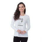 tentree Long Sleeve Tee in Fairtrade Organic Cotton for Women Transfer - ten White - Front On Model 2