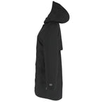 tentree Nimbus Long Waterproof Rain Jacket for Women Embroidery - ten Meteorite Black - Left Side