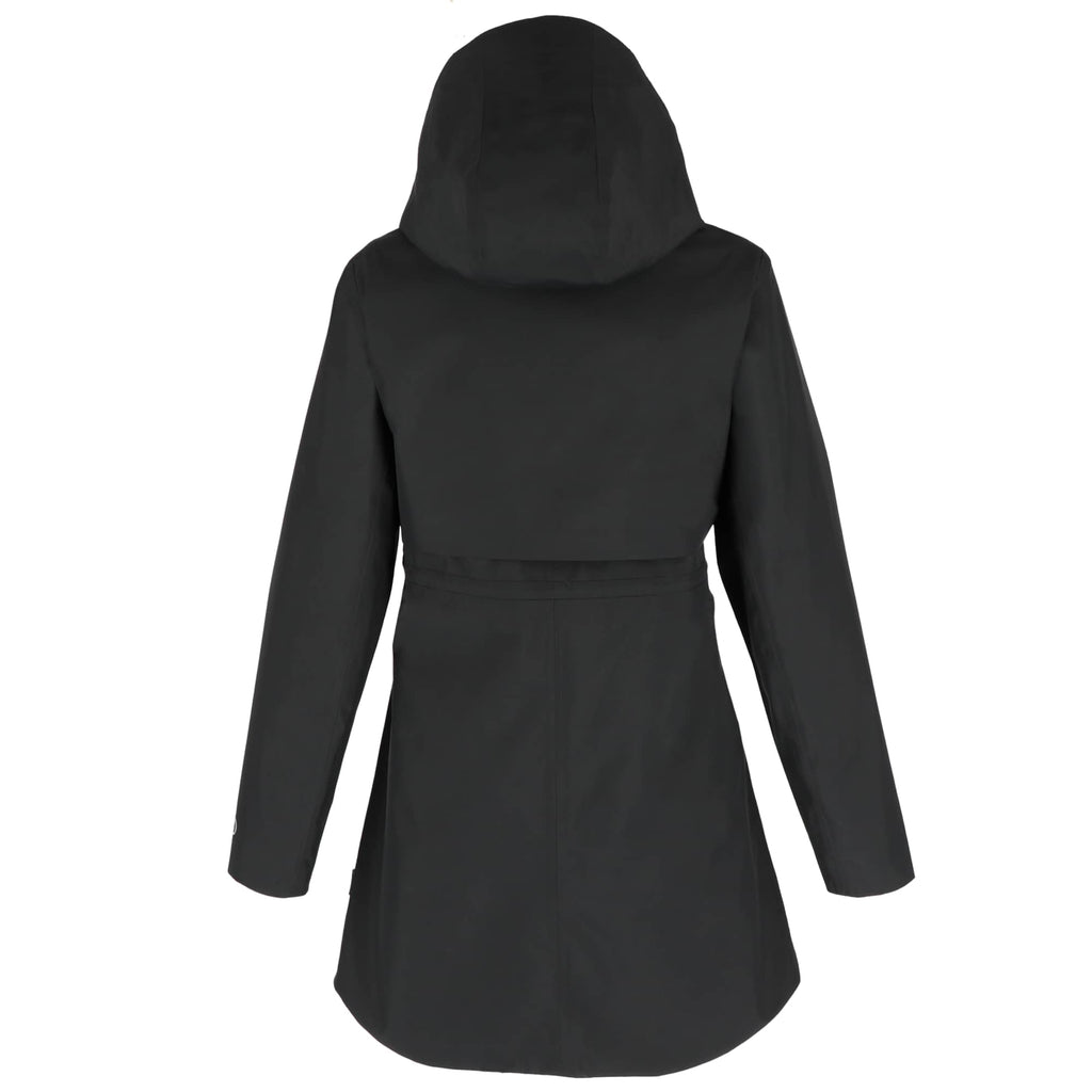 tentree Nimbus Long Waterproof Rain Jacket for Women Transfer - ten Meteorite Black - Back